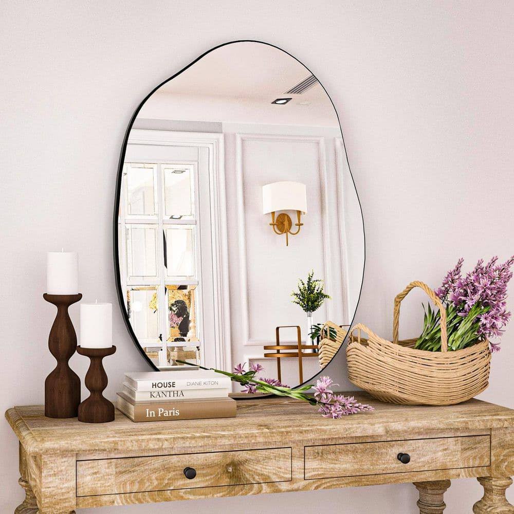 24 in. W x 32 in. H Irregular Modern Frameless MDF Wall Mirror - Product image 1