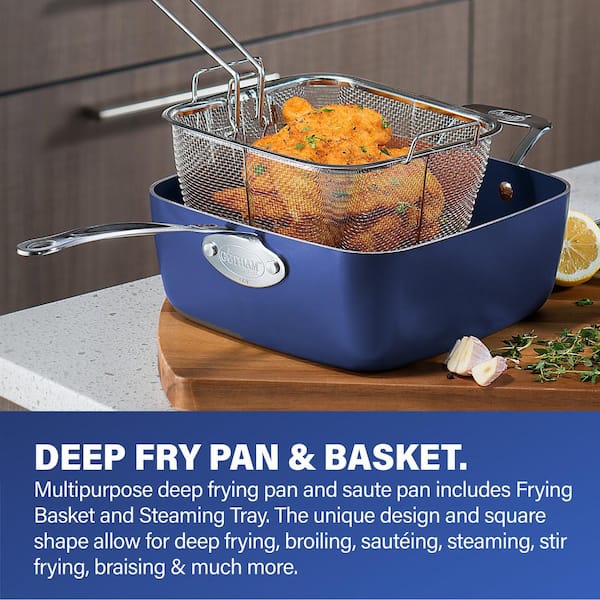 Classic Blue 20-Piece Aluminum Ultra-Durable Non-Stick Diamond Infused Cookware and Bakeware Set - Product image 3