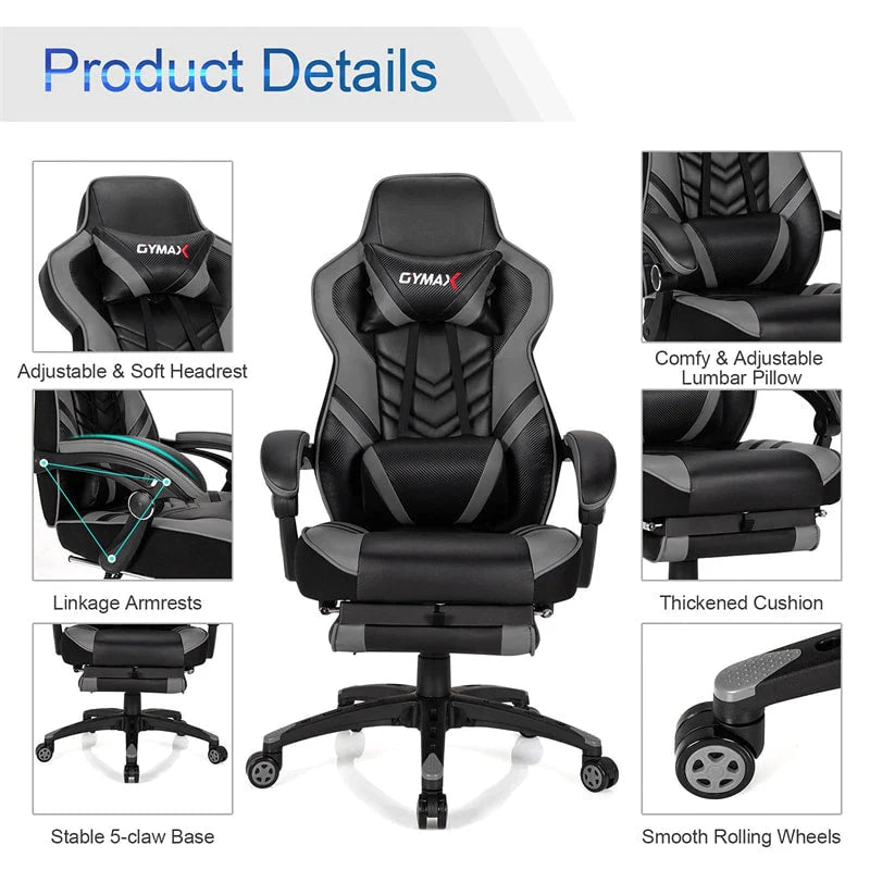 Ergonomic Gaming Chair Recliner with Footrest, Linkage Armrests & Lumbar Support - Product image 41