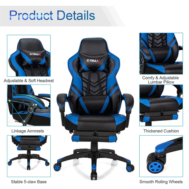 Ergonomic Gaming Chair Recliner with Footrest, Linkage Armrests & Lumbar Support - Product image 19