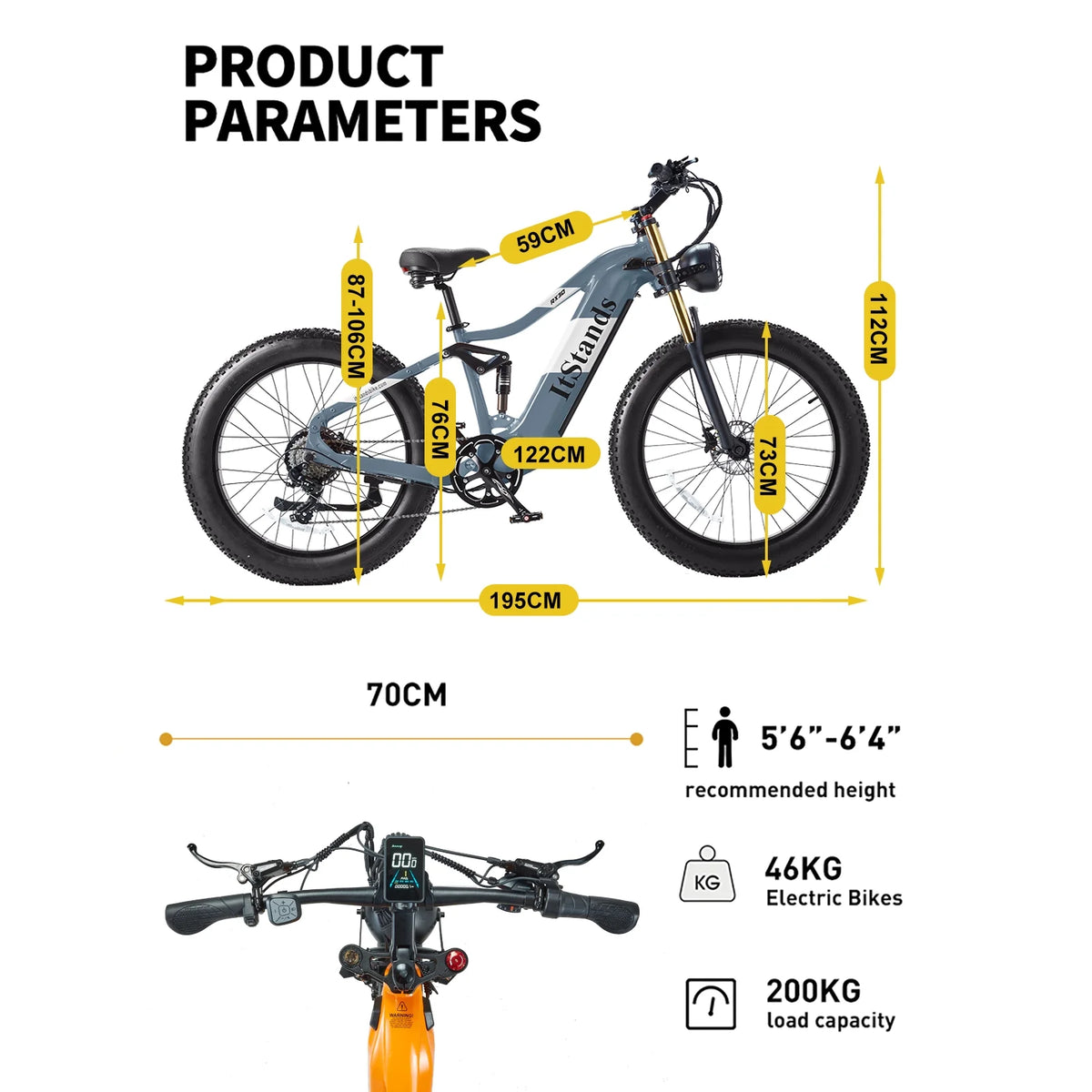 Electric Bike for Adults 26'', 1000W E - Mountain Bike 48V 30/20ah UL2849 Removable Battery - Product image 34