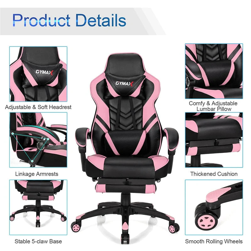 Ergonomic Gaming Chair Recliner with Footrest, Linkage Armrests & Lumbar Support - Product image 61