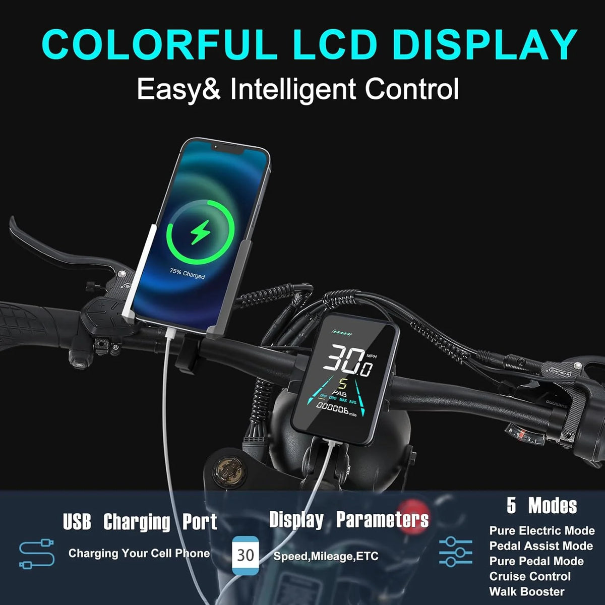 Electric Bike for Adults 26'', 1000W E - Mountain Bike 48V 30/20ah UL2849 Removable Battery - Product image 14