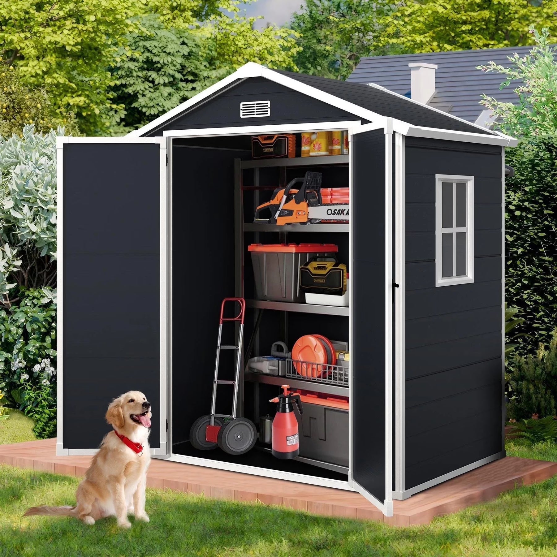 Enyopro 306gal Outdoor Storage Shed, Horizontal Resin Shed, Resistant Tool Plastic Shed for Storage of - Product image 3