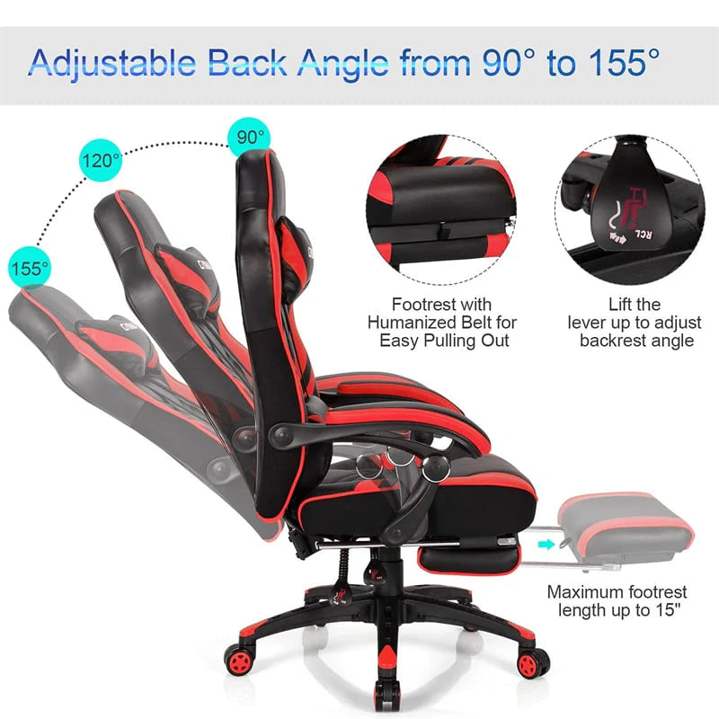 Ergonomic Gaming Chair Recliner with Footrest, Linkage Armrests & Lumbar Support - Product image 31