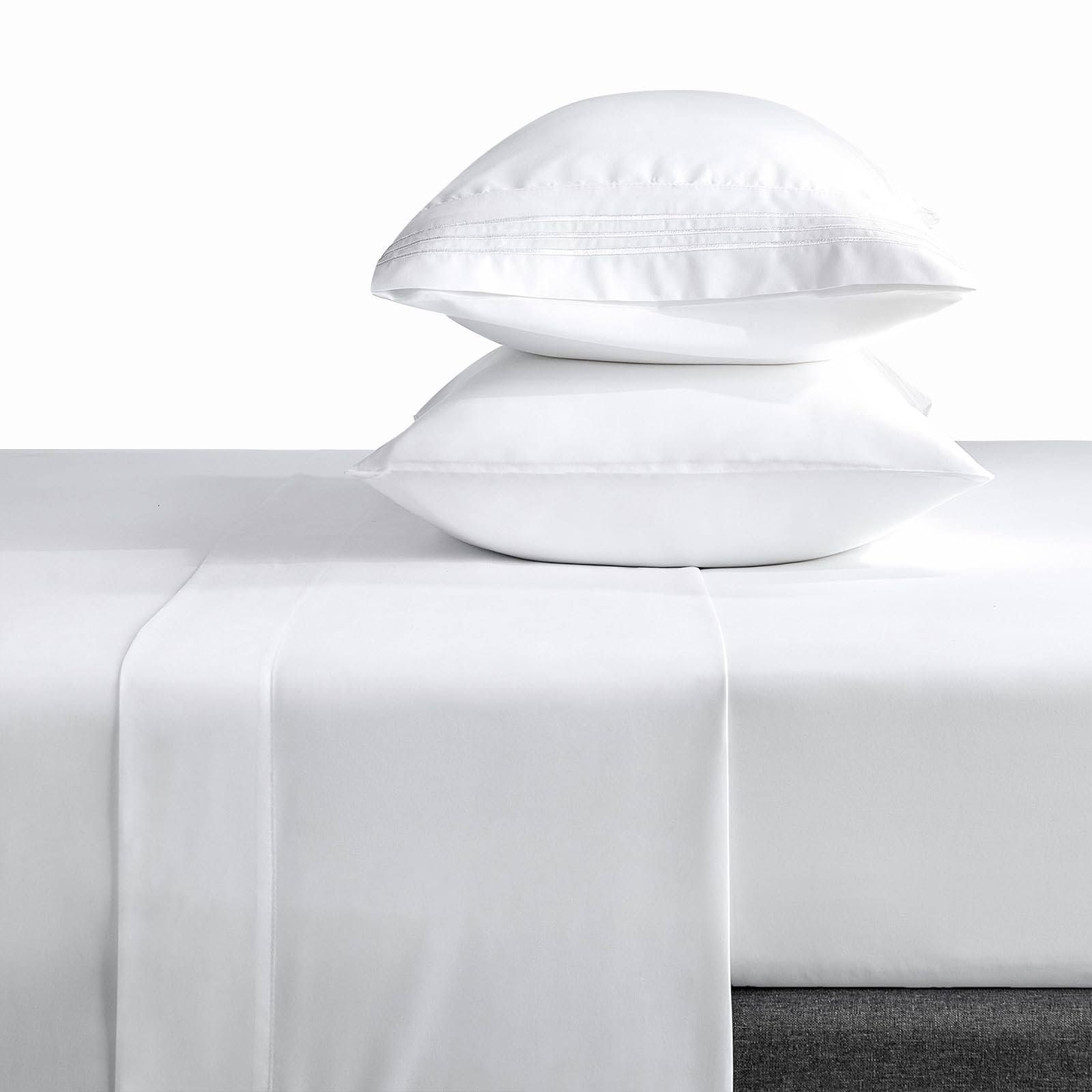 CozyLux Queen Bed Sheets Set 1800 Series 4-Piece Embroidered Double Brushed Microfiber Sheets 16" Deep - Product image 1