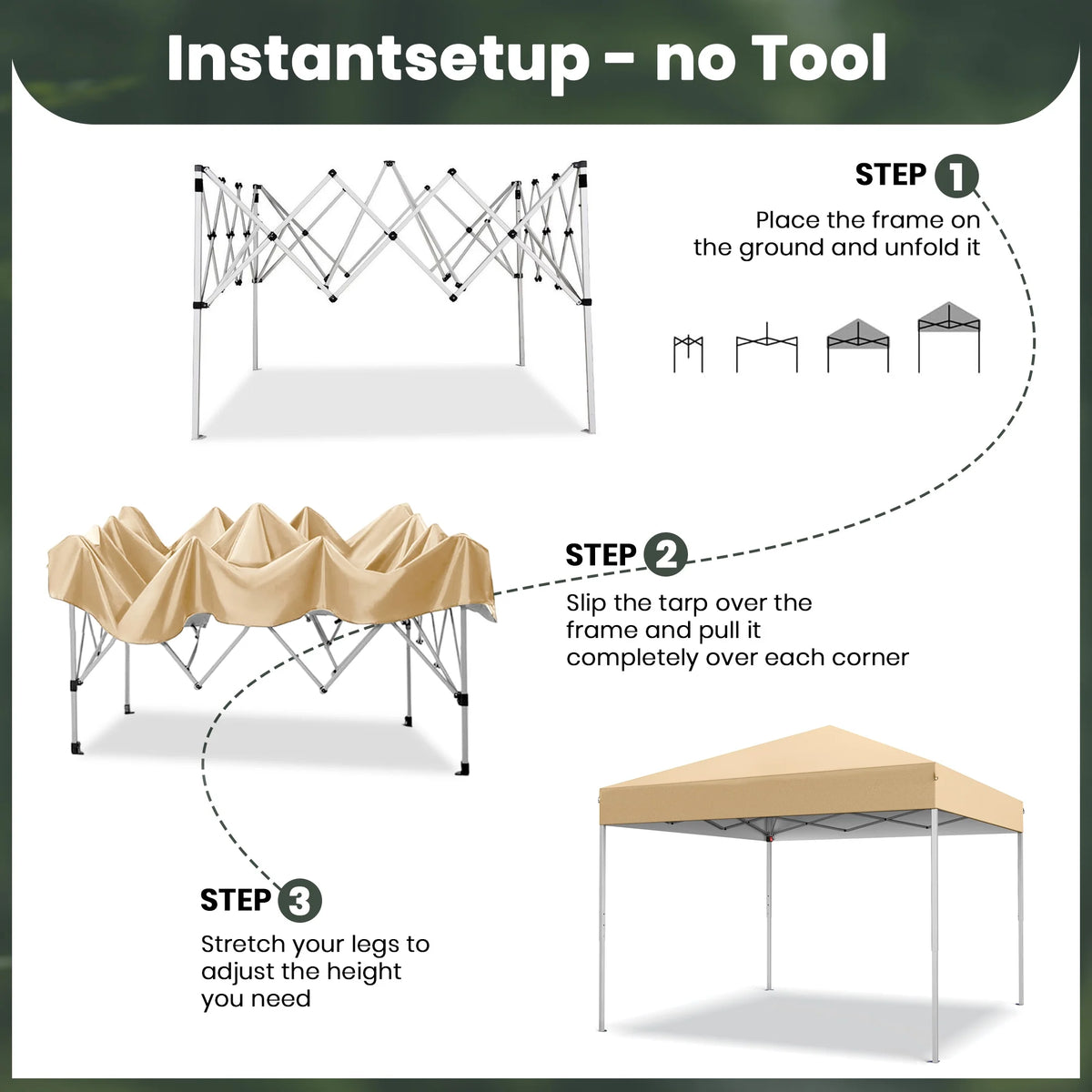 GVDV Canopy Tent, 10x10 Ft Easy Pop up Outdoor Canopy Tent, Portable Straight Leg Gazebo Instant Canopy - Product image 74