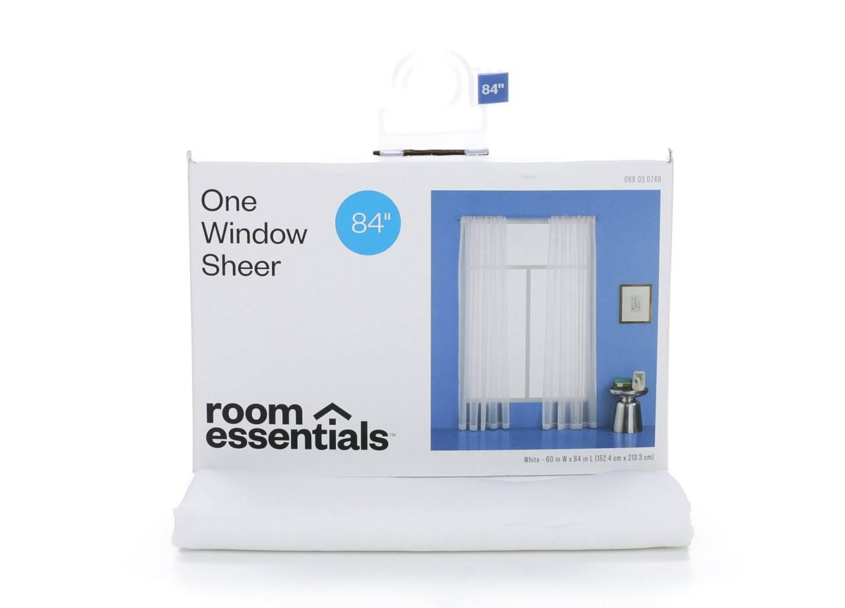 60"x84" Sheer Window Curtain Panel White - Room Essentials - Product image 1