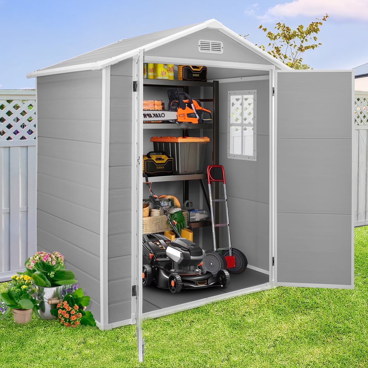 Enyopro 306gal Outdoor Storage Shed, Horizontal Resin Shed, Resistant Tool Plastic Shed for Storage of - Product image 5