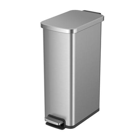 Better Homes & Gardens 7.9 Gallon Slim Trash Can, Stainless Steel Kitchen Step Trash Can - Product image 1