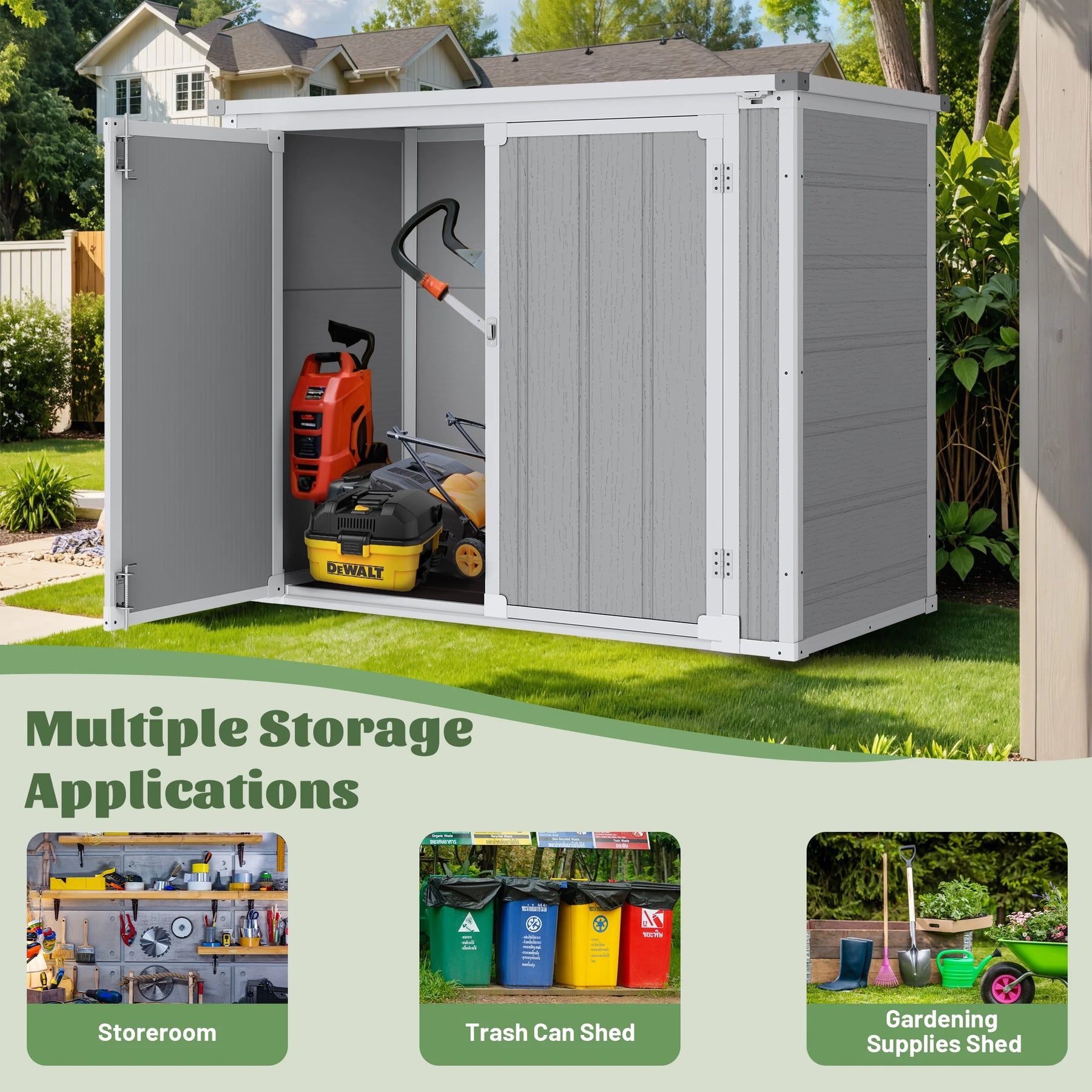 Enyopro 306gal Outdoor Storage Shed, Horizontal Resin Shed, Resistant Tool Plastic Shed for Storage of - Product image 7