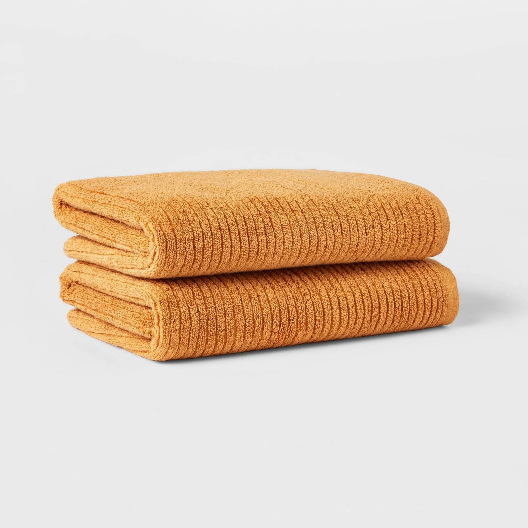 2pk Quick Dry Ribbed Bath Towel Set Gold - Threshold - Product image 1