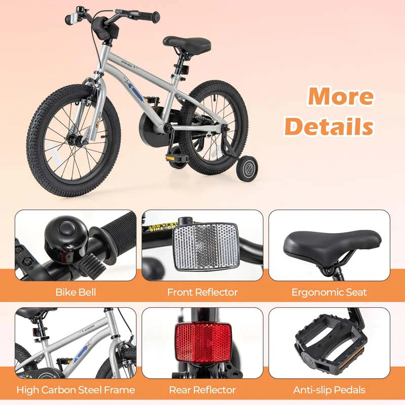 16" Kids Bike for 4-7 Years Old Girls Boys Sport Bicycle with Adjustable Saddle, Training Wheels - Product image 35