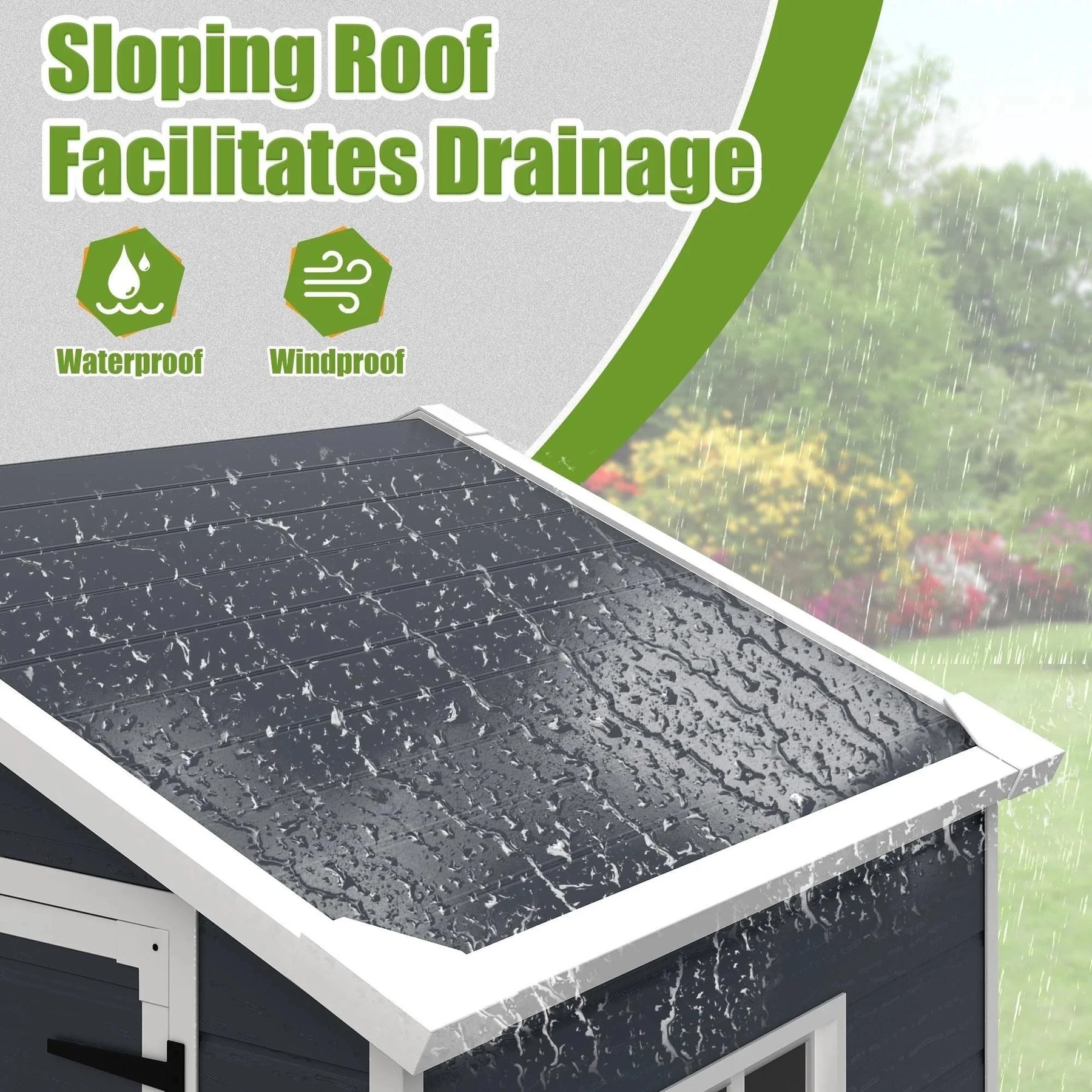 Enyopro 306gal Outdoor Storage Shed, Horizontal Resin Shed, Resistant Tool Plastic Shed for Storage of - Product image 13