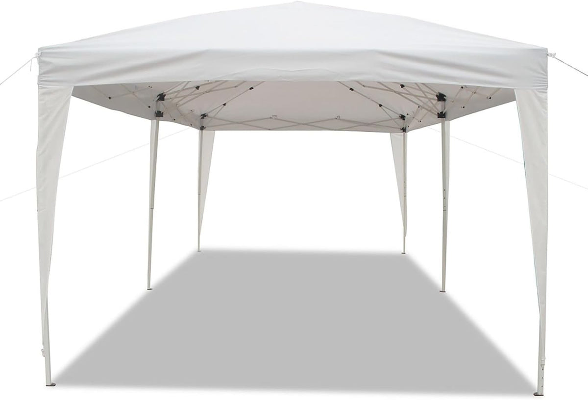 Goutime Folding Gazebo 3x6, Pop up Canopy Gazebo Party Tent, 4 Detachable Walls Even Bag on Wheels, Outdoor Garden Shelter, Party Tent (White)