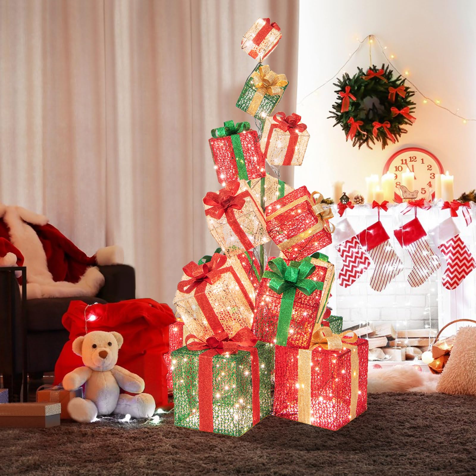 Tangkula 5.6 FT Christmas Lighted Gift Box Tower - Product image 2