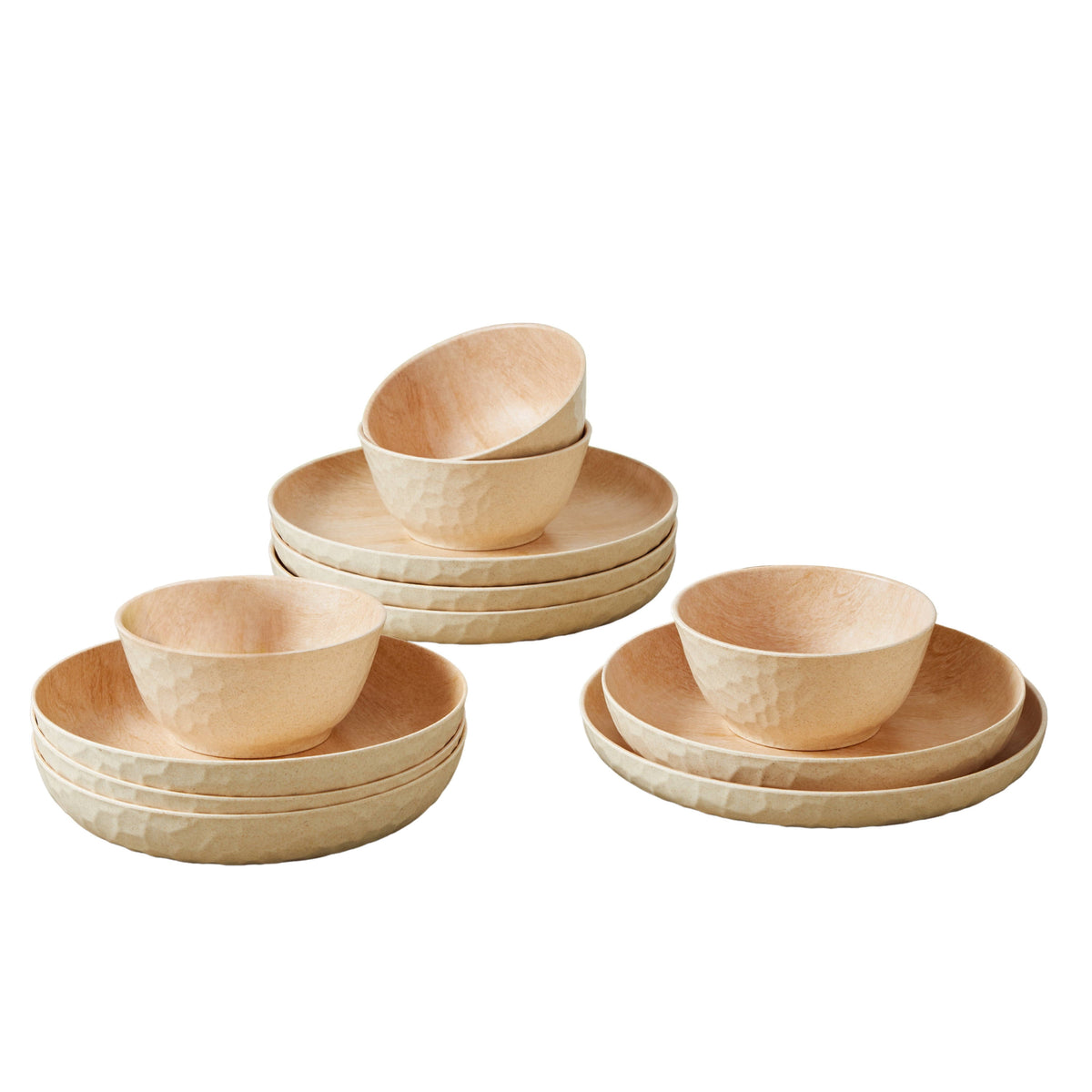 Better Homes & Gardens Eco-Friendly Bamboo Melamine Dinnerware Set Faux Brown Wood - 12 Pcs - Product image 1