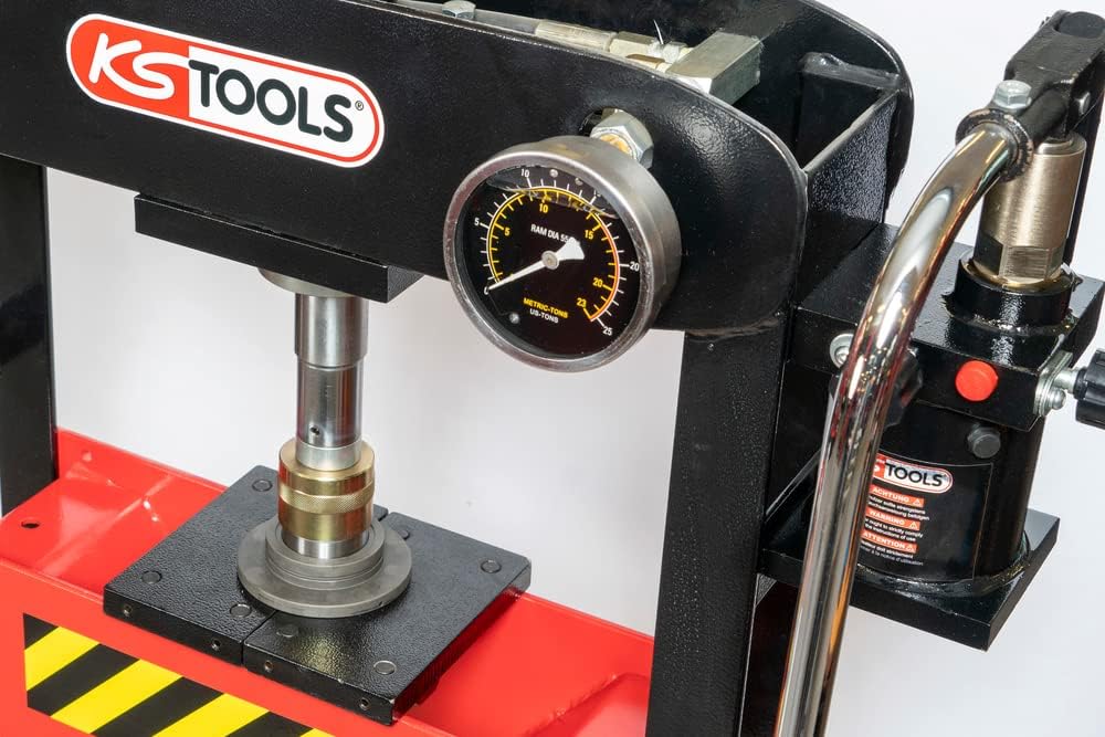 KS Tools - 160.0112 - Hydraulic bench press - 15 ton hydraulic press - 2 speed hydraulic pump