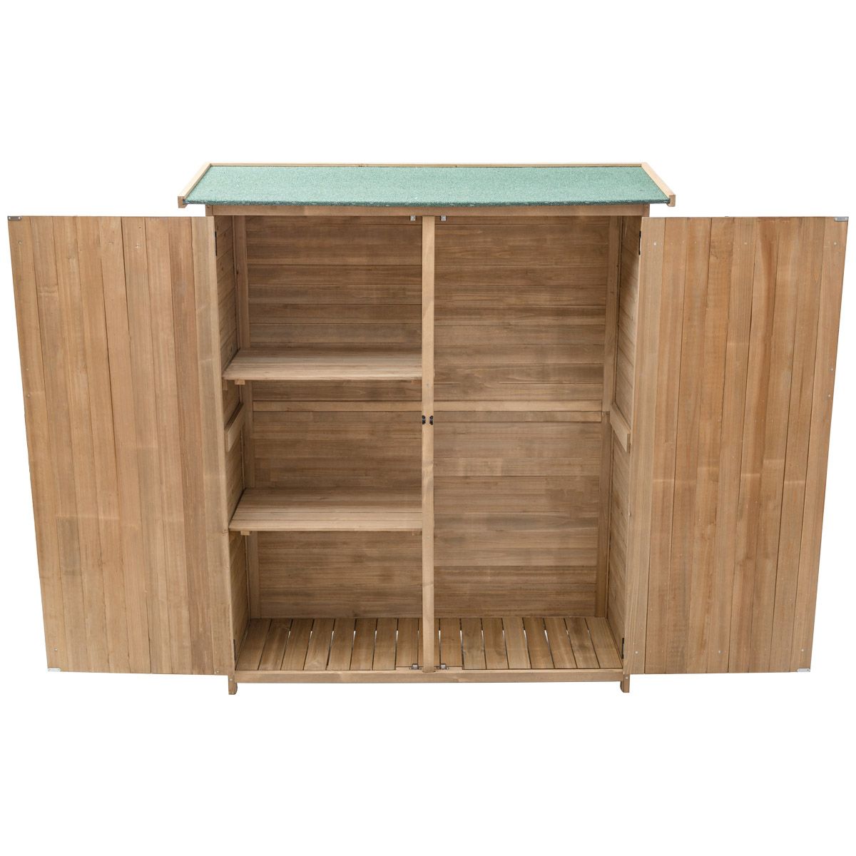 Wooden Garden Shed Outdoor Garden Shed Double Doors with Latch Sloped Asphalt Roof Outdoor Garden Shed 140 x 50 x 162 cm Natural -