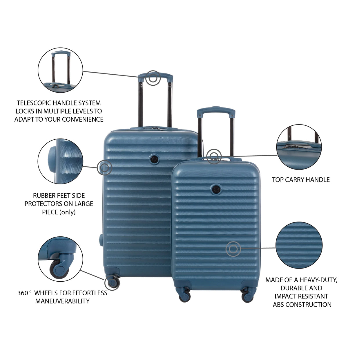 Protege 2 - Piece Hardside Rolling Luggage Set, Blue