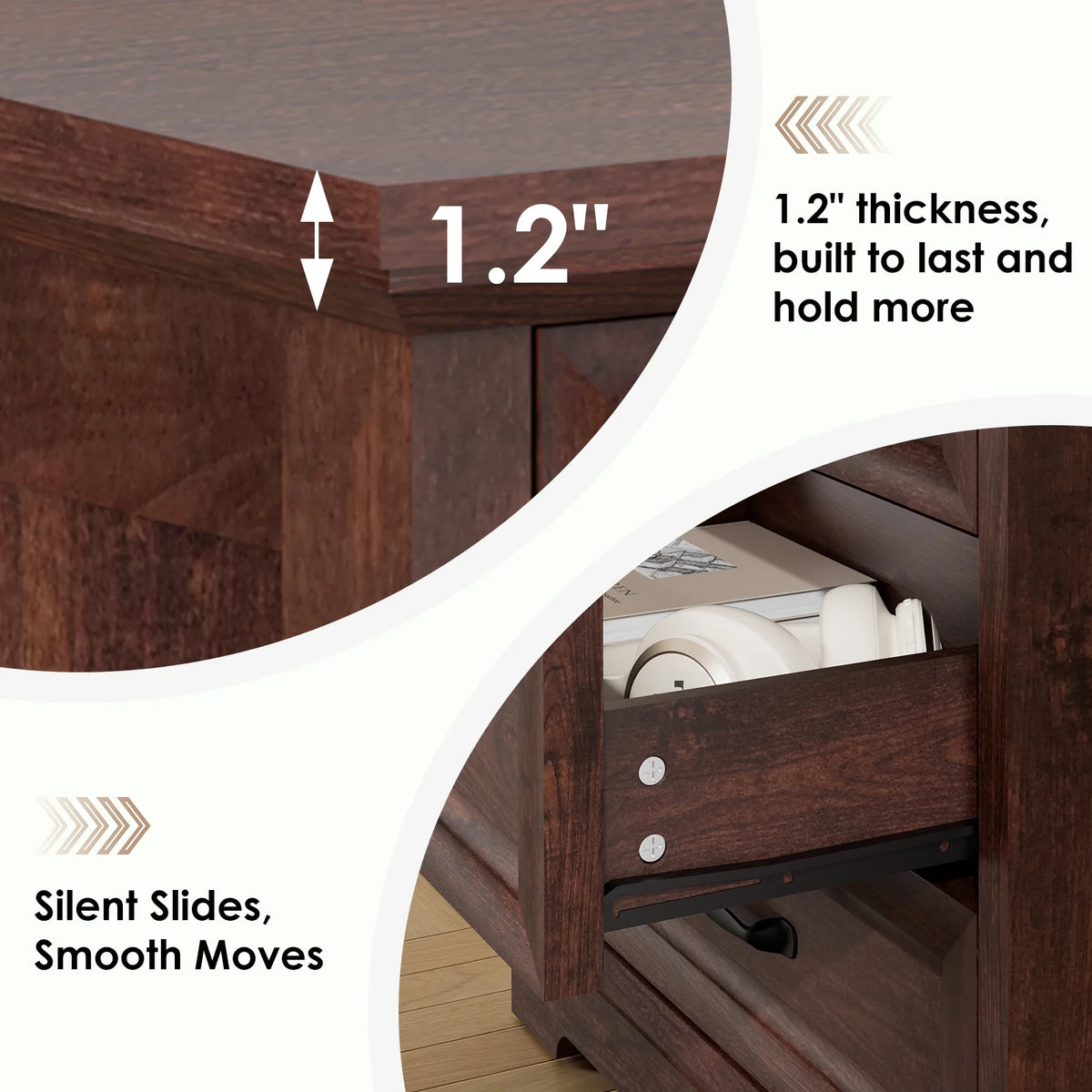 Hommpa Farmhouse 3 Drawers Nightstand with Charging Station, Rustic Wood Night Stand with Drawers for - Product image 32