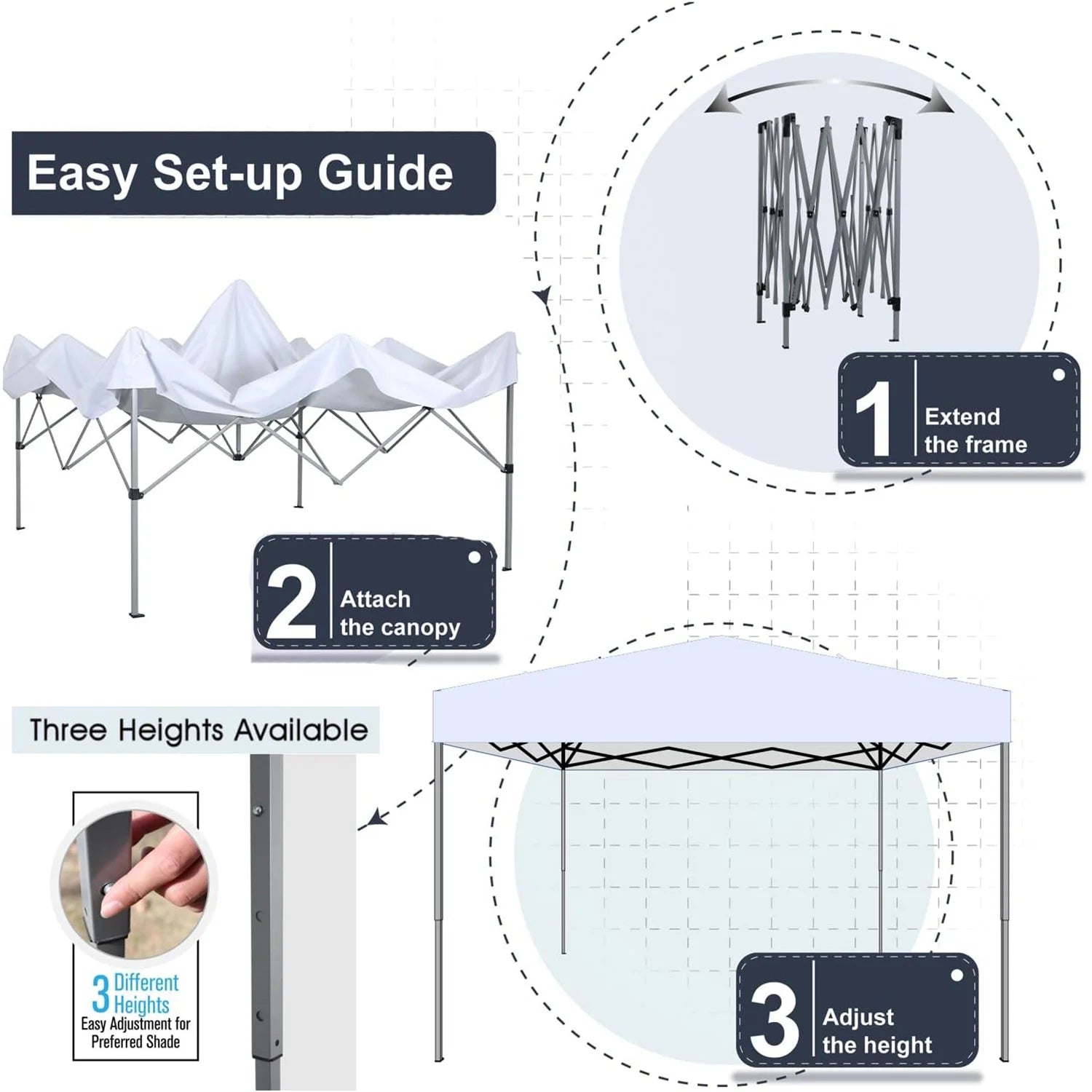 GVDV Canopy Tent, 10x10 Ft Easy Pop up Outdoor Canopy Tent, Portable Straight Leg Gazebo Instant Canopy - Product image 52