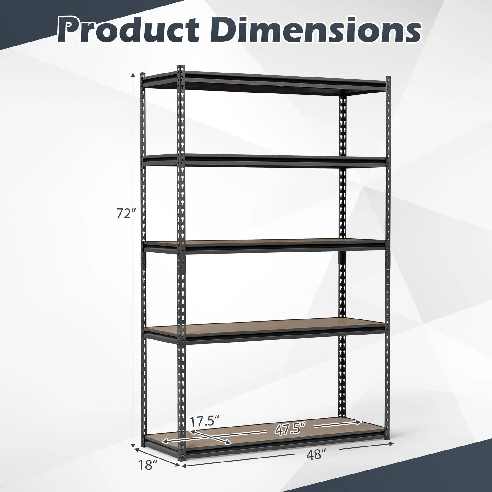 Tangkula 5-Tier Heavy Duty Garage Shelving Unit 2200 LBS Metal Storage Organizer Rack - Product image 6