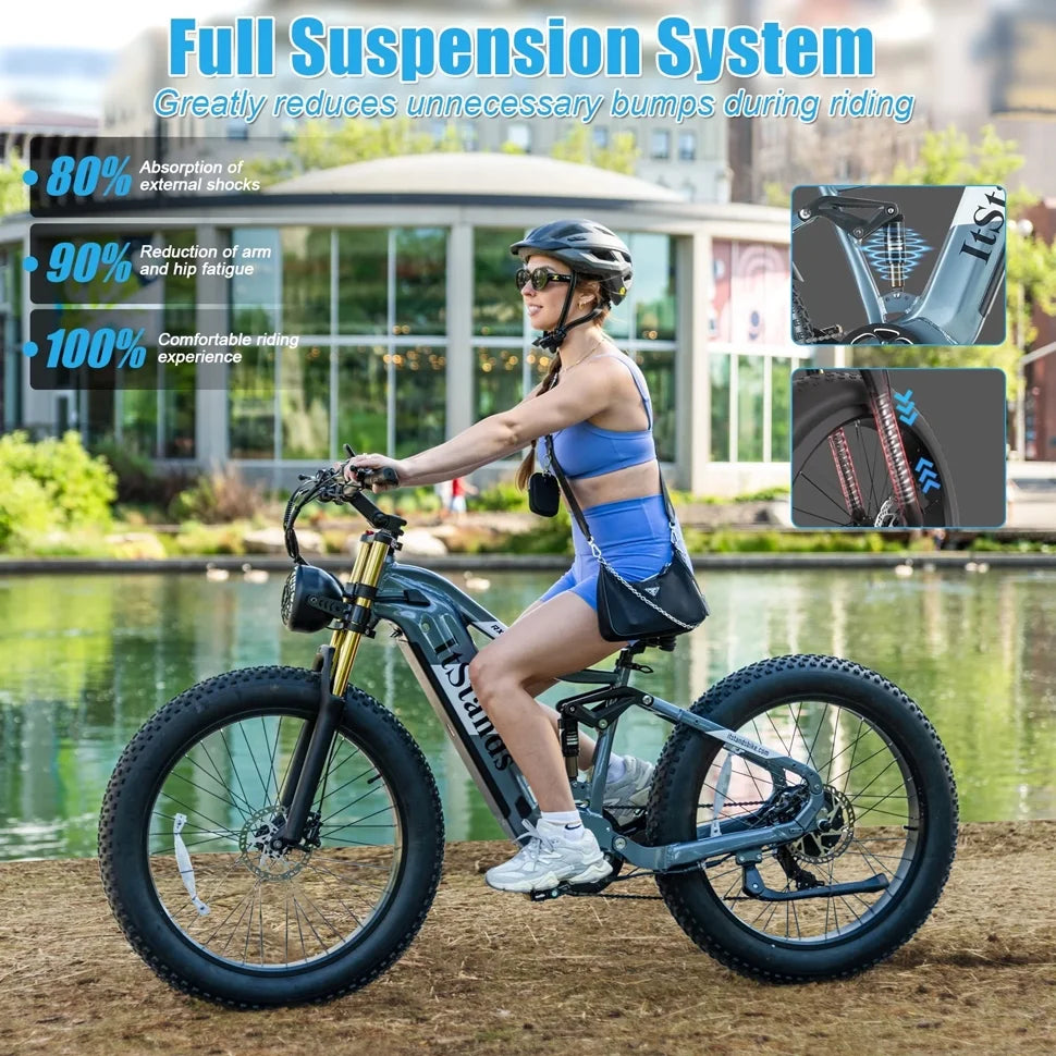 Electric Bike for Adults 26'', 1000W E - Mountain Bike 48V 30/20ah UL2849 Removable Battery - Product image 21