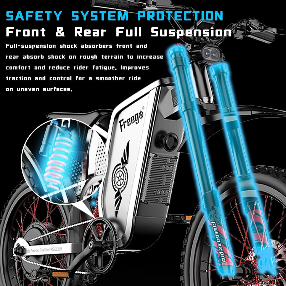 6000W(Peak) Motor 60V/35ah Battery, Freego X2pro Electric Motorcycle for Adults - Product image 13
