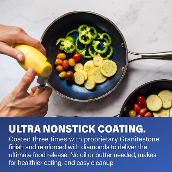 Classic Blue 20-Piece Aluminum Ultra-Durable Non-Stick Diamond Infused Cookware and Bakeware Set - Product image 7