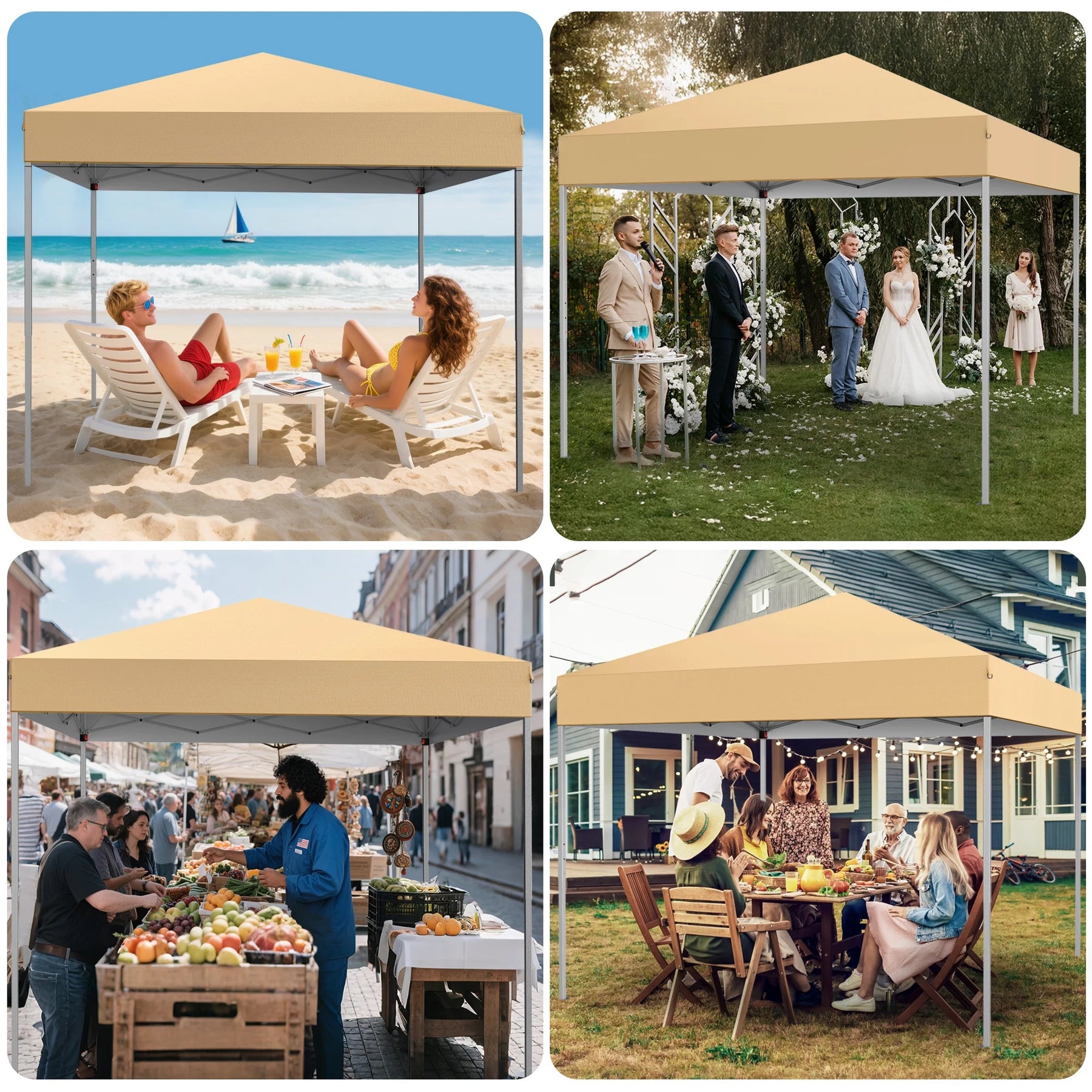 GVDV Canopy Tent, 10x10 Ft Easy Pop up Outdoor Canopy Tent, Portable Straight Leg Gazebo Instant Canopy - Product image 80