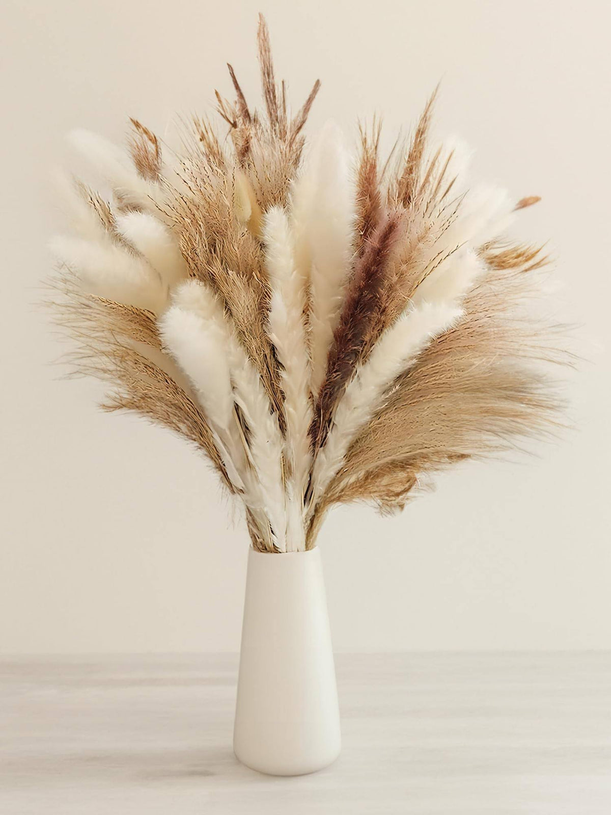 NEZUIBAN Natural Dried Pampas Grass Bouquet, 60 Pcs Dried Reed Flowers - Product image 1