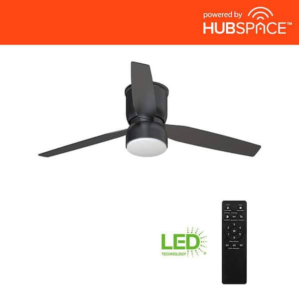 Ossa 52 in. Integrated LED Indoor Matte Black Smart Ceiling Fan with R - Product image 1