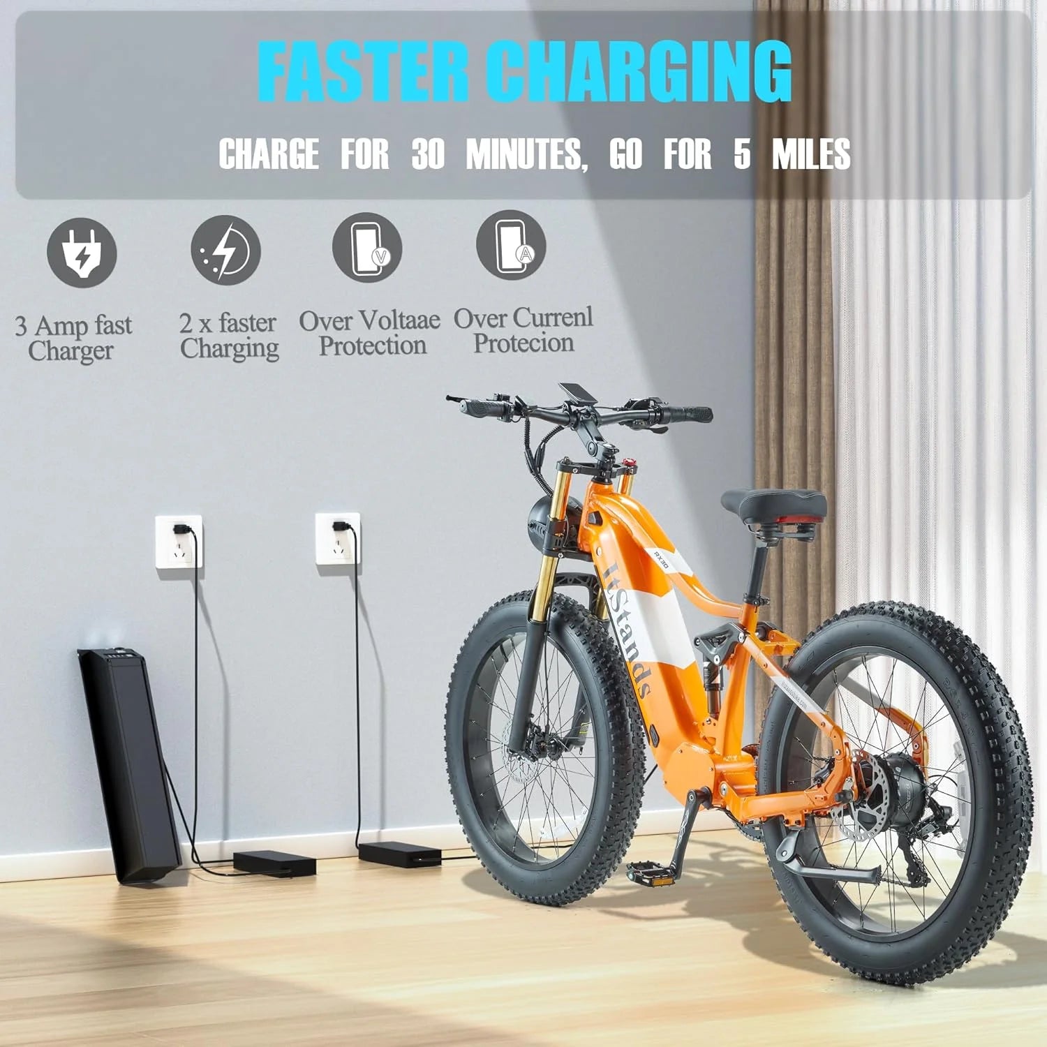 Electric Bike for Adults 26'', 1000W E - Mountain Bike 48V 30/20ah UL2849 Removable Battery - Product image 40