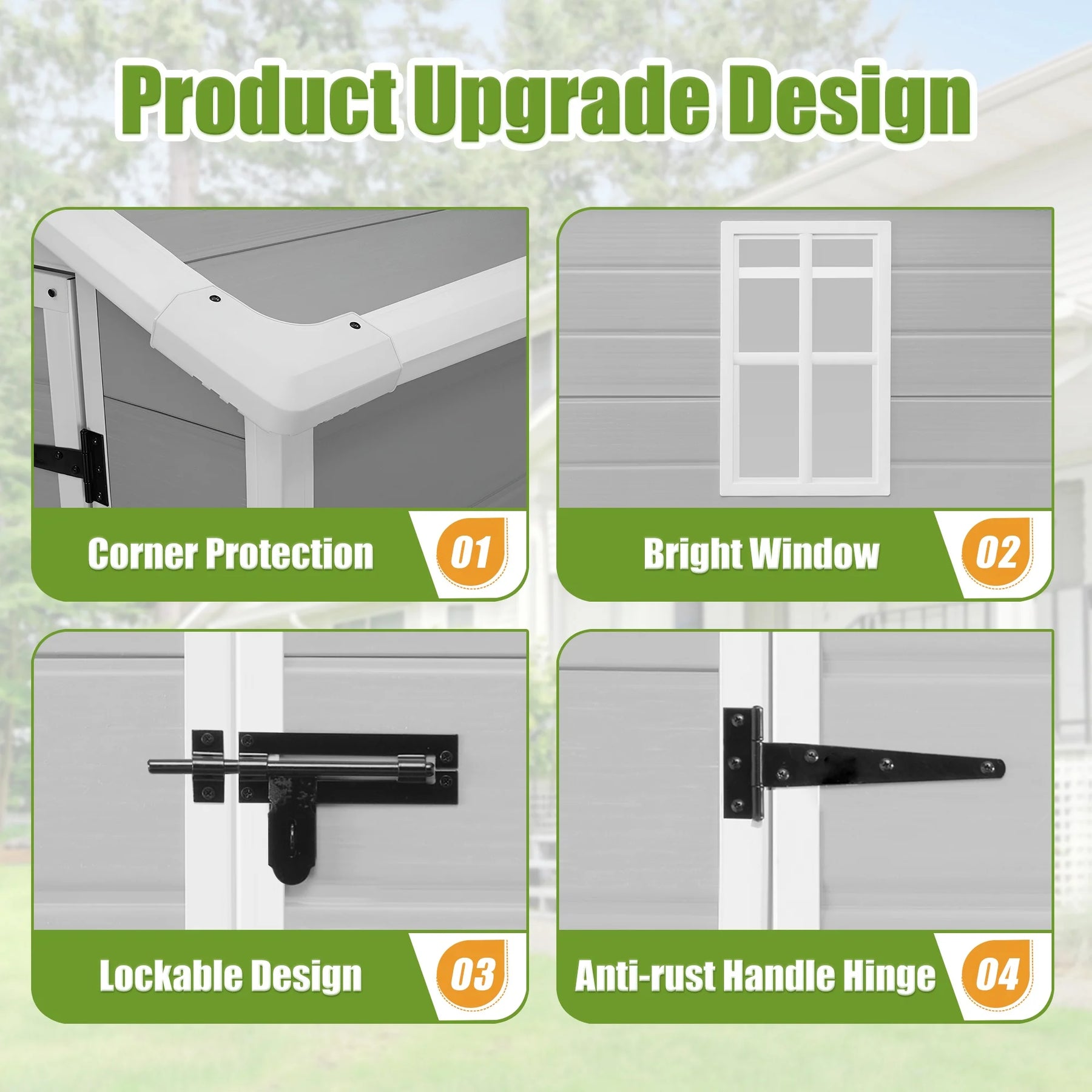 Enyopro 306gal Outdoor Storage Shed, Horizontal Resin Shed, Resistant Tool Plastic Shed for Storage of - Product image 20