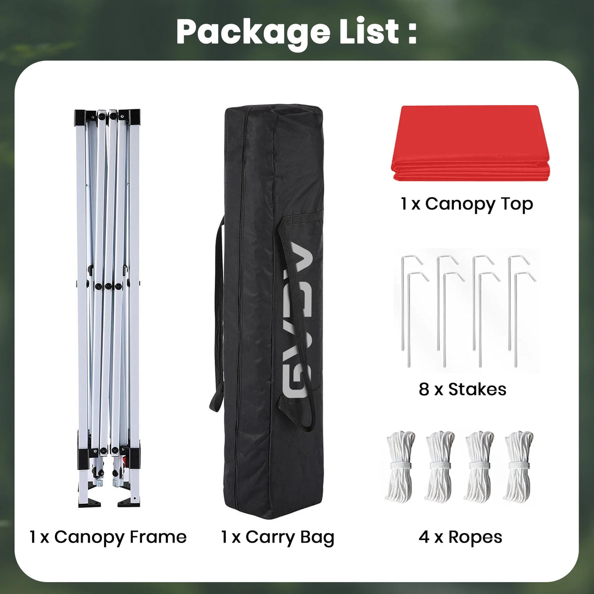 GVDV Canopy Tent, 10x10 Ft Easy Pop up Outdoor Canopy Tent, Portable Straight Leg Gazebo Instant Canopy - Product image 70