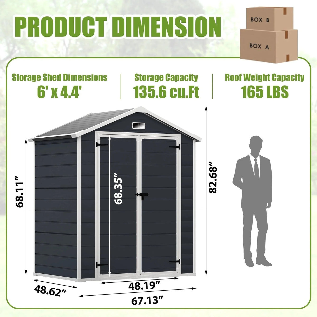 Enyopro 306gal Outdoor Storage Shed, Horizontal Resin Shed, Resistant Tool Plastic Shed for Storage of - Product image 12