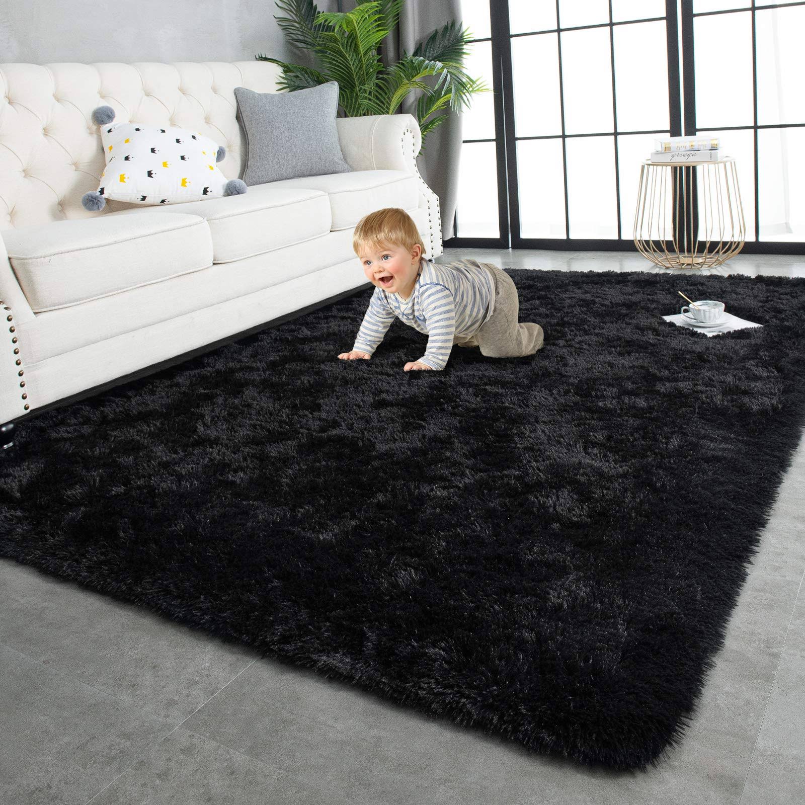 TWINNIS Super Soft Shaggy Rugs Fluffy Carpets, 4x5.9 Feet, Indoor Modern Plush Area for Living Room Bedroom - Product image 1