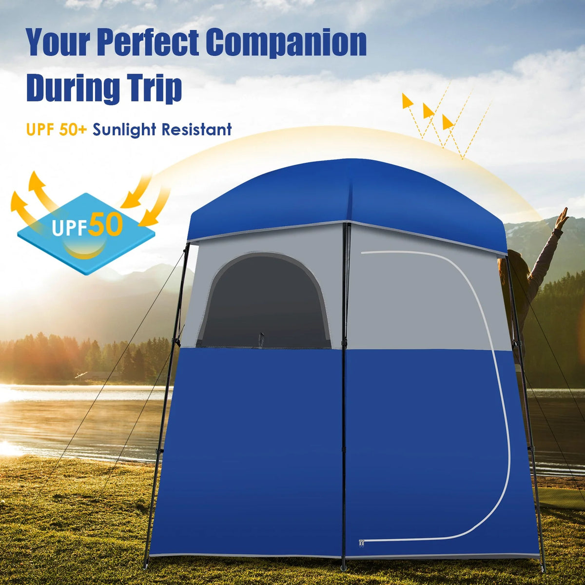 Favory Double - Room Shower Tent, Oversize Space Privacy Shelter for Camping with Floor - Product image 18