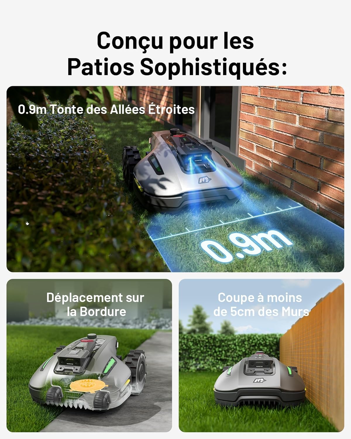 MAMMOTION YUKA Mini 700 Wireless Robot Lawn Mower, NetRTK+Vision, No RTK Antenna Required, Recommended 700 m², 50% Slope, Automatic Mapping, with 4G Module