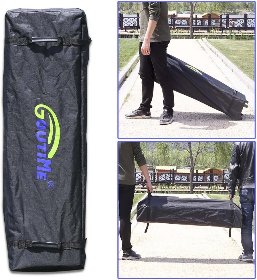 Goutime Folding Gazebo 3x6, Pop up Canopy Gazebo Party Tent, 4 Detachable Walls Even Bag on Wheels, Outdoor Garden Shelter, Party Tent (White)