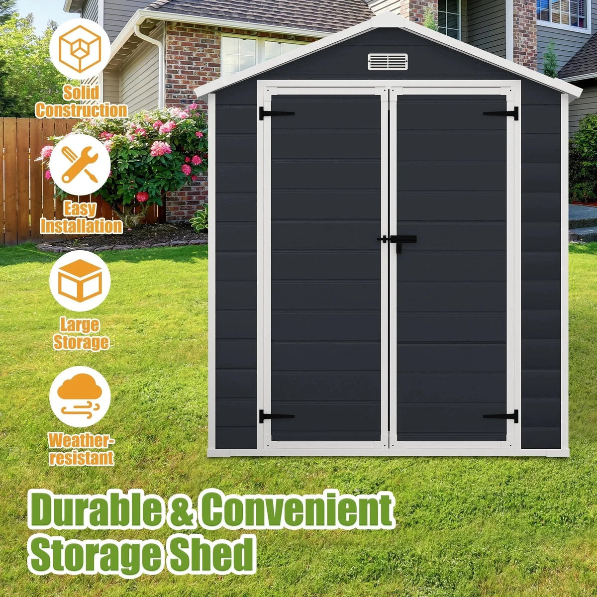 Enyopro 306gal Outdoor Storage Shed, Horizontal Resin Shed, Resistant Tool Plastic Shed for Storage of - Product image 17