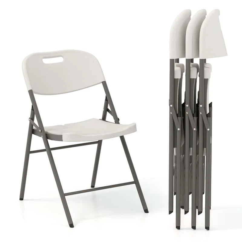 4/8/12 Pack HDPE Plastic Folding Chairs, Waiting Room Chairs with Metal Frame, Portable Banquet Chairs - Product image 1