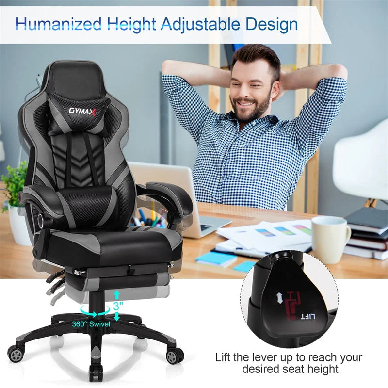 Ergonomic Gaming Chair Recliner with Footrest, Linkage Armrests & Lumbar Support - Product image 42