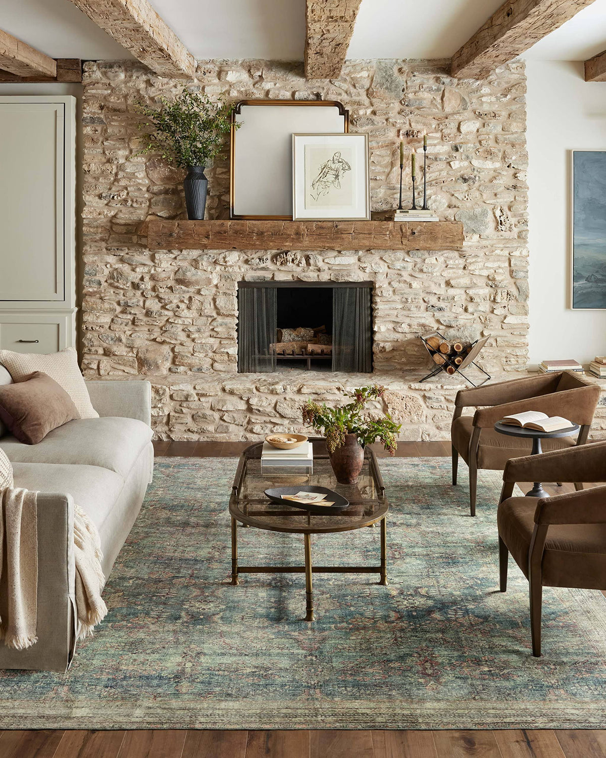 Magnolia Home by Joanna Gaines x Loloi Banks Ocean/Spice 8'-6" x 11'-6" Area Rug - Product image 1