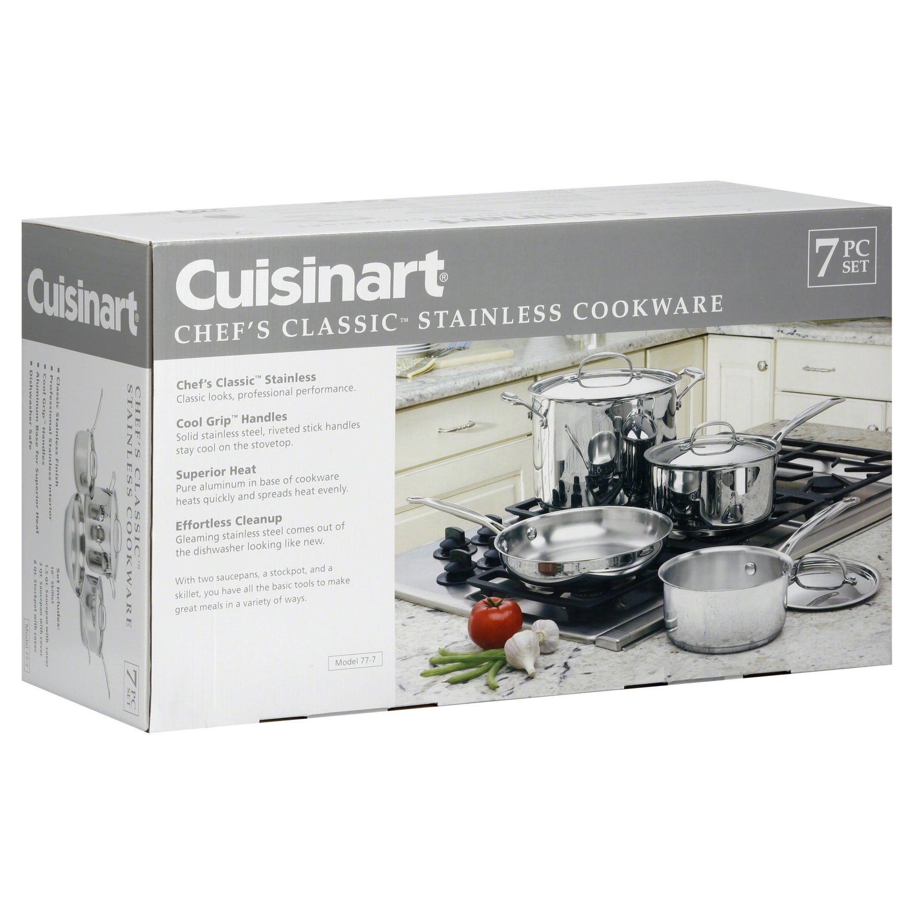 Cuisinart Chef's Classic 7-Piece Cookware Set, Silver - Product image 1
