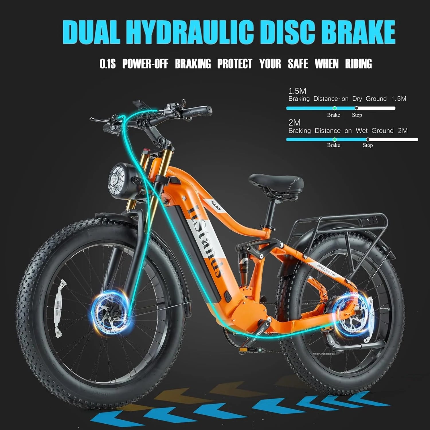 Electric Bike for Adults 26'', 1000W E - Mountain Bike 48V 30/20ah UL2849 Removable Battery - Product image 26