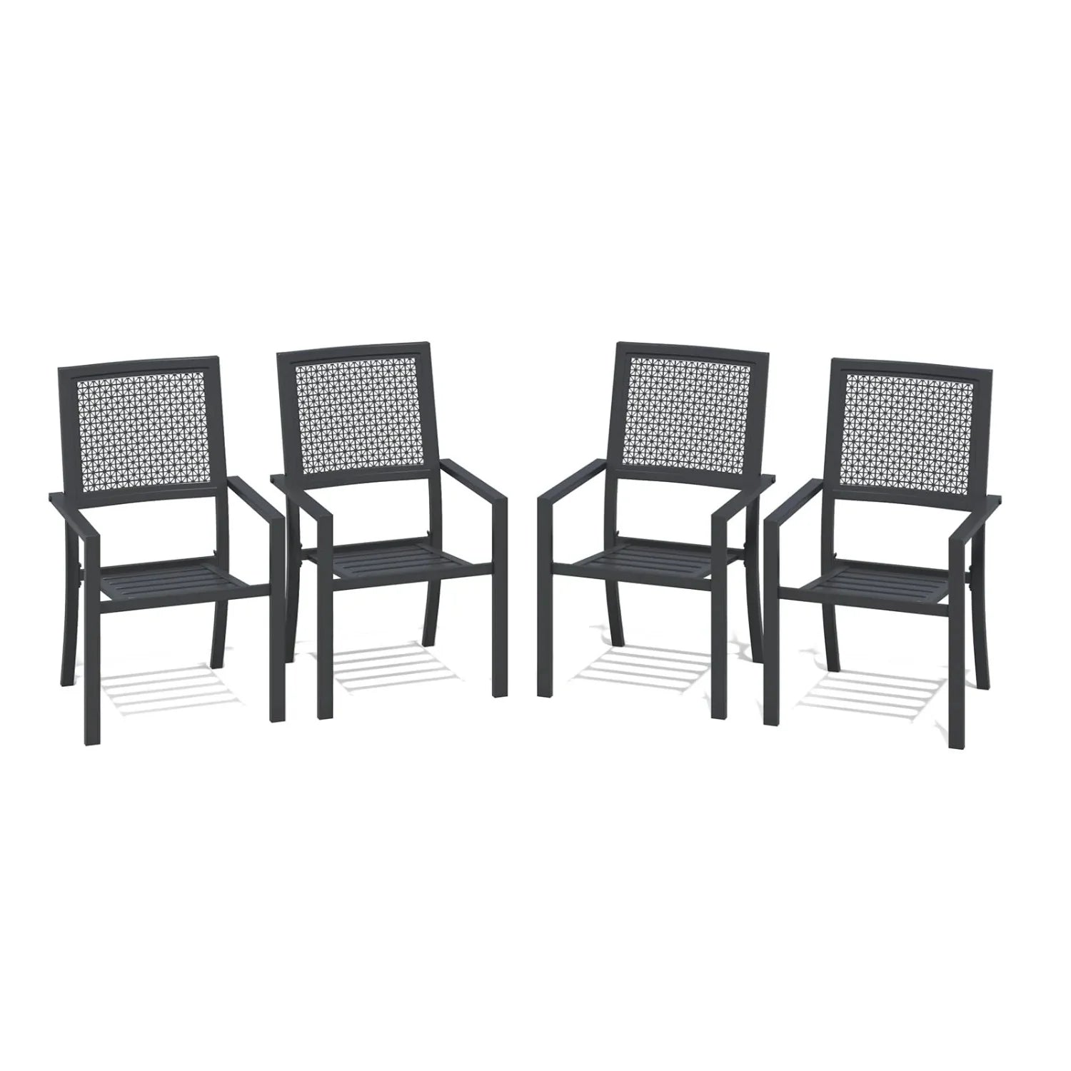 AECOJOY Outdoor Patio Dining Chairs with Armrest, Stackable Arm Chairs - Product image 2