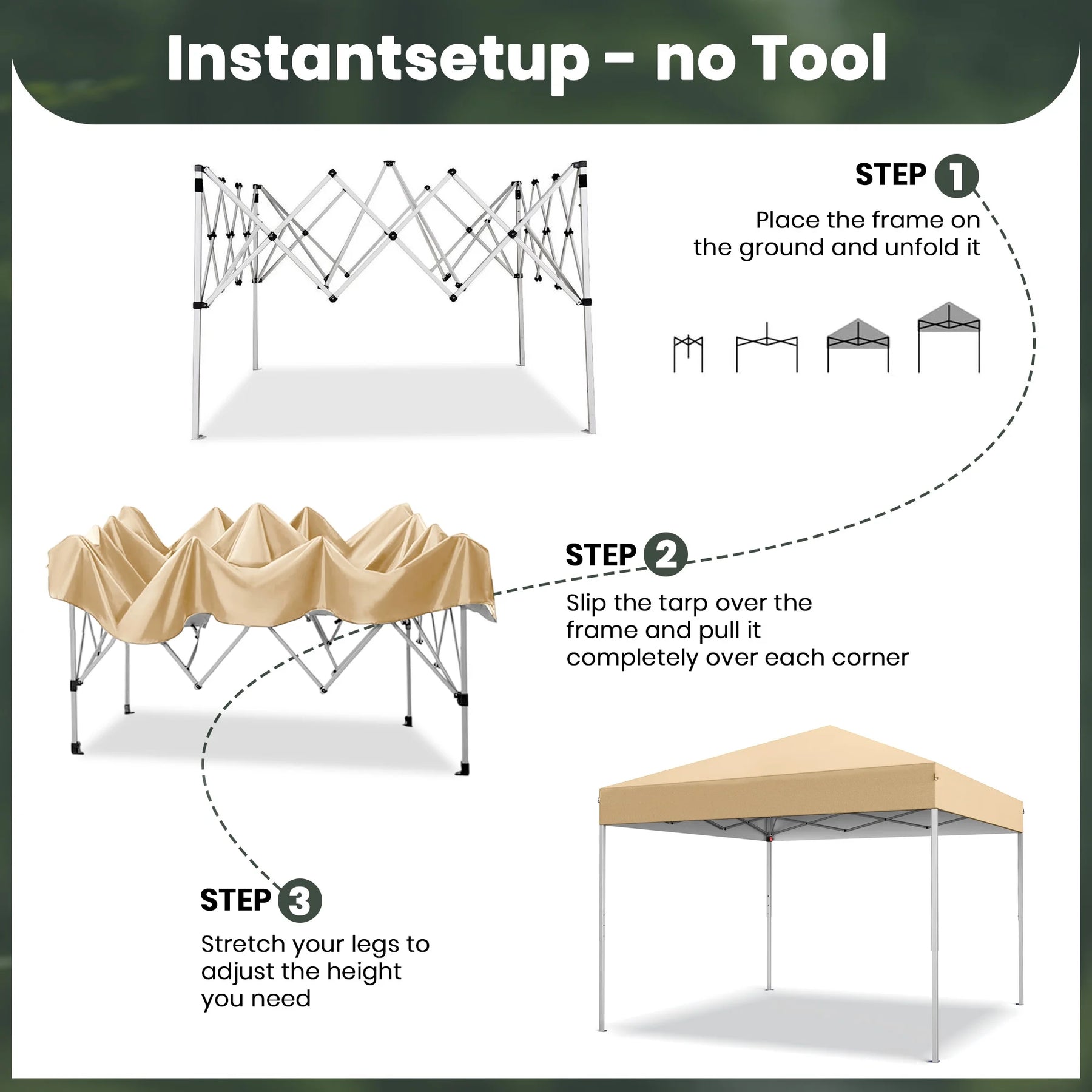 GVDV Canopy Tent, 10x10 Ft Easy Pop up Outdoor Canopy Tent, Portable Straight Leg Gazebo Instant Canopy - Product image 74