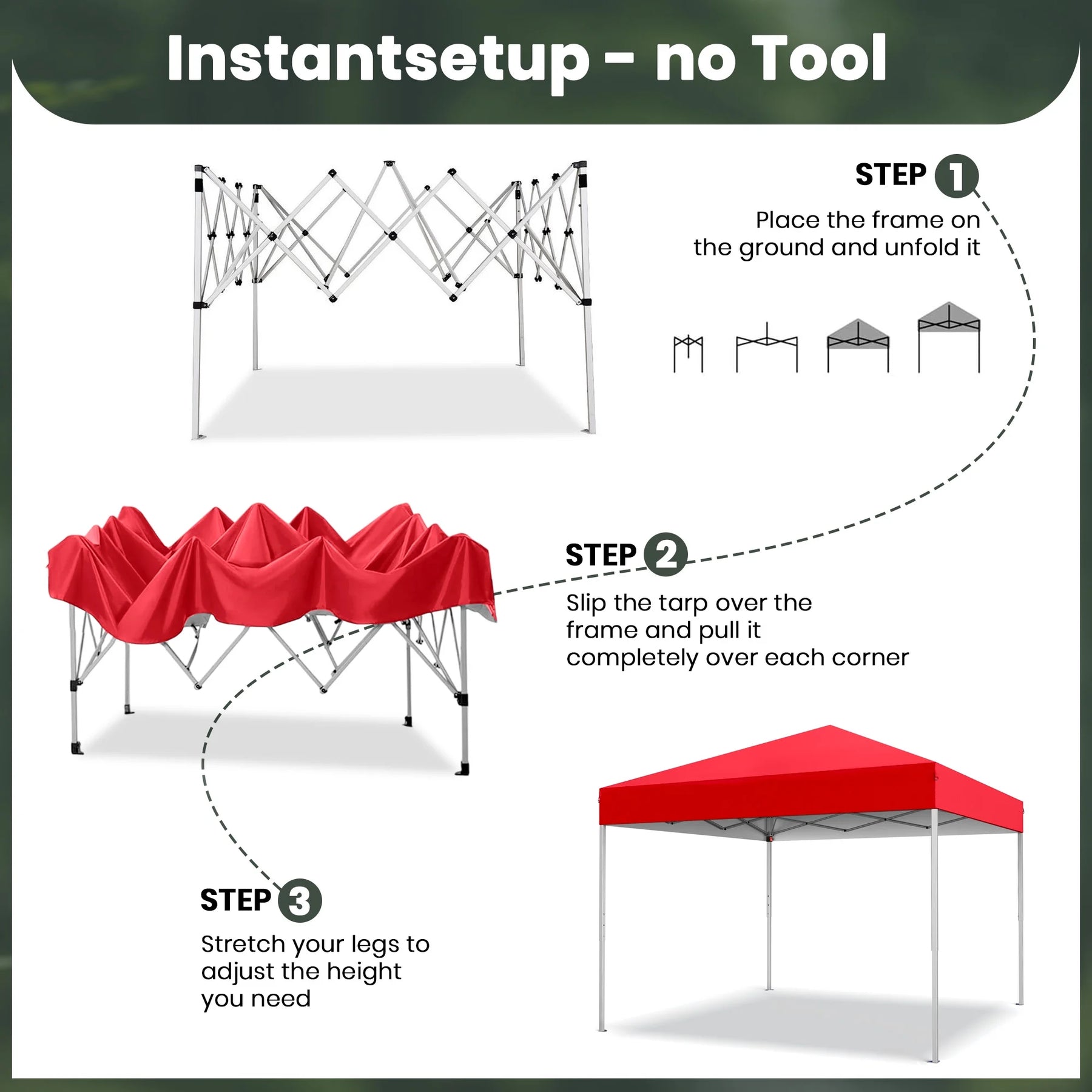 GVDV Canopy Tent, 10x10 Ft Easy Pop up Outdoor Canopy Tent, Portable Straight Leg Gazebo Instant Canopy - Product image 62